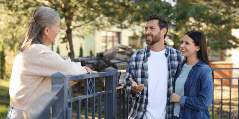 Friendly neighbours talk about their homes - when you get a tune-up, you can give one to a friend, neighbour, or family member for free!